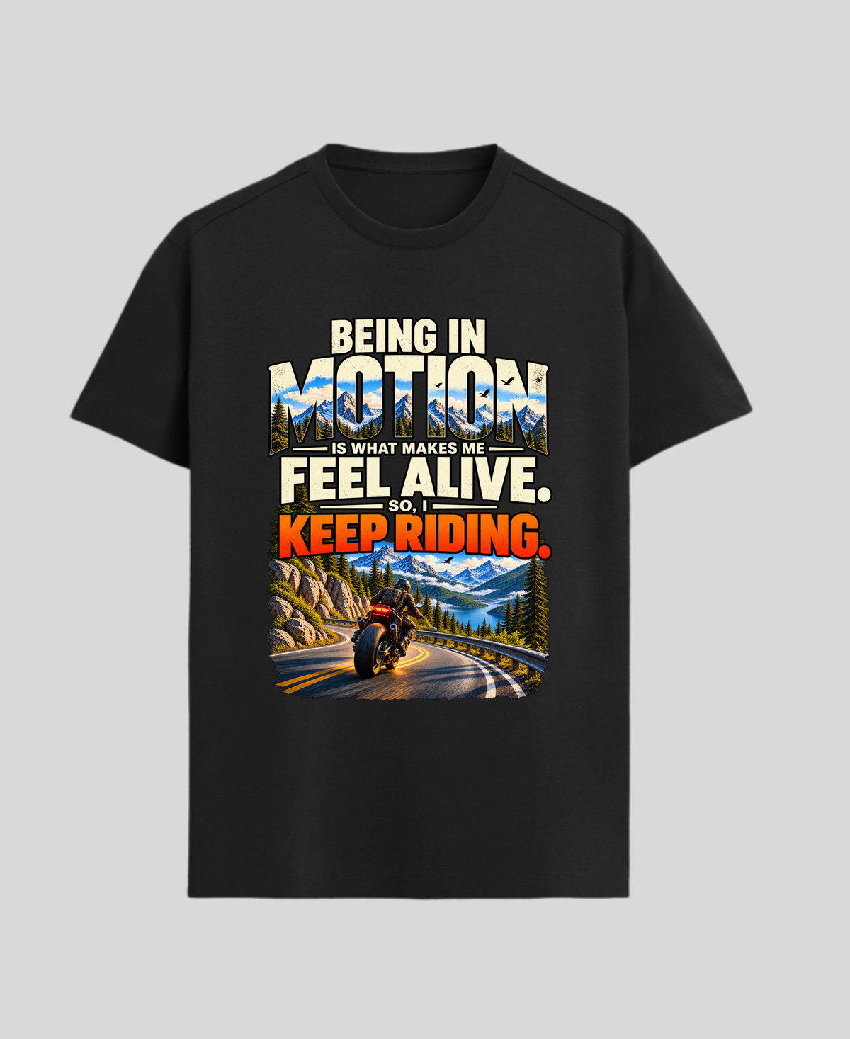 Being in Motion – Luxury Supima Cotton Motorcycle Graphic T-Shirt | Unisex Fit