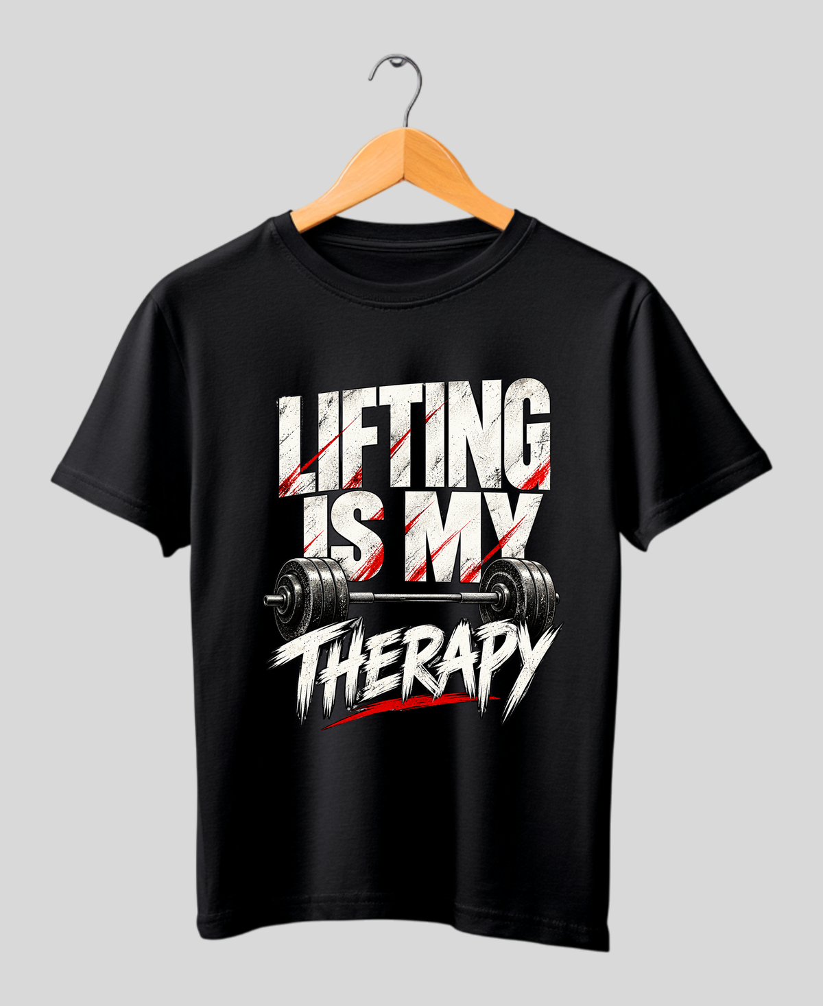 Lifting Is My Therapy — Premium Gym T-Shirt |