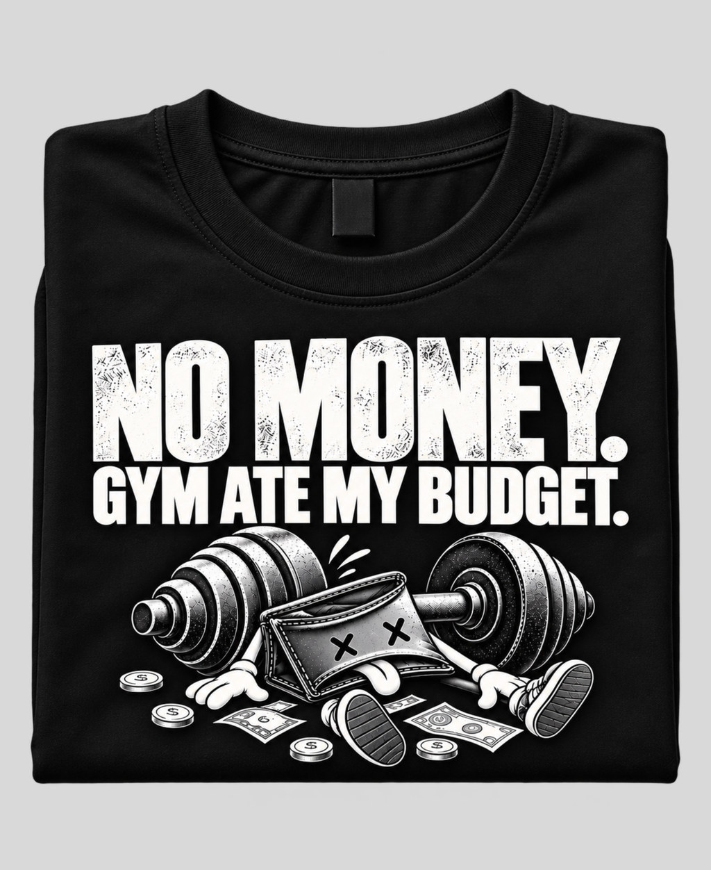 No Money. Gym Ate My Budget. — Premium Gym T-Shirt |