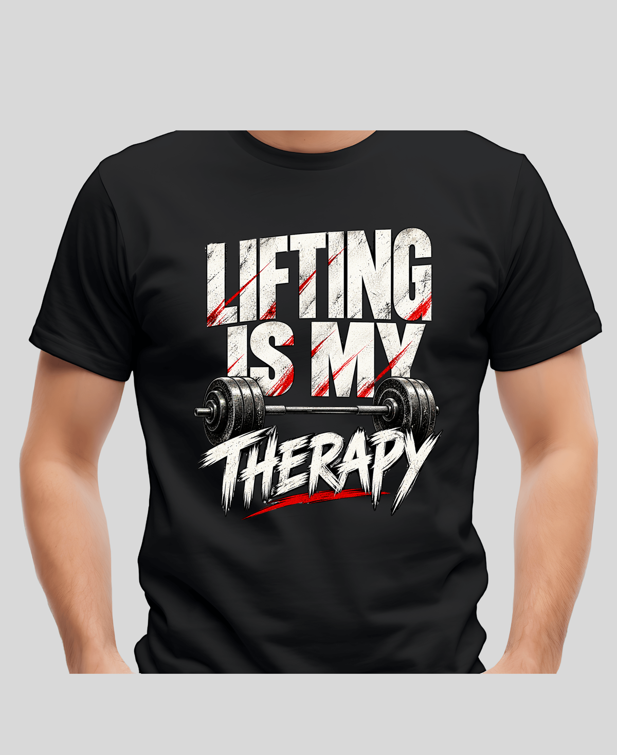 Lifting Is My Therapy — Premium Gym T-Shirt |